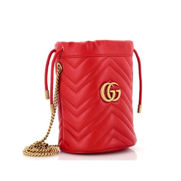 Gucci Marmont Bucket Bag (Red) - Picture 1 of 7